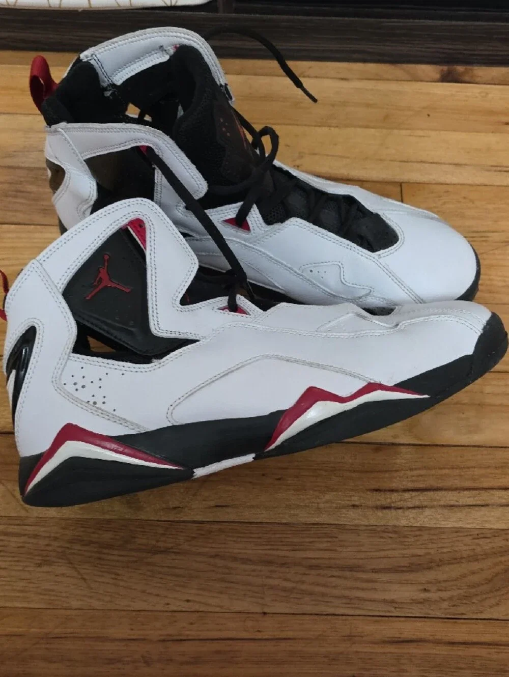 Jordan Men's White Black Red High-Top Basketball Sneakers